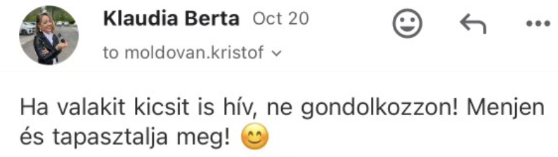 Klaudia Berta visszajelzése